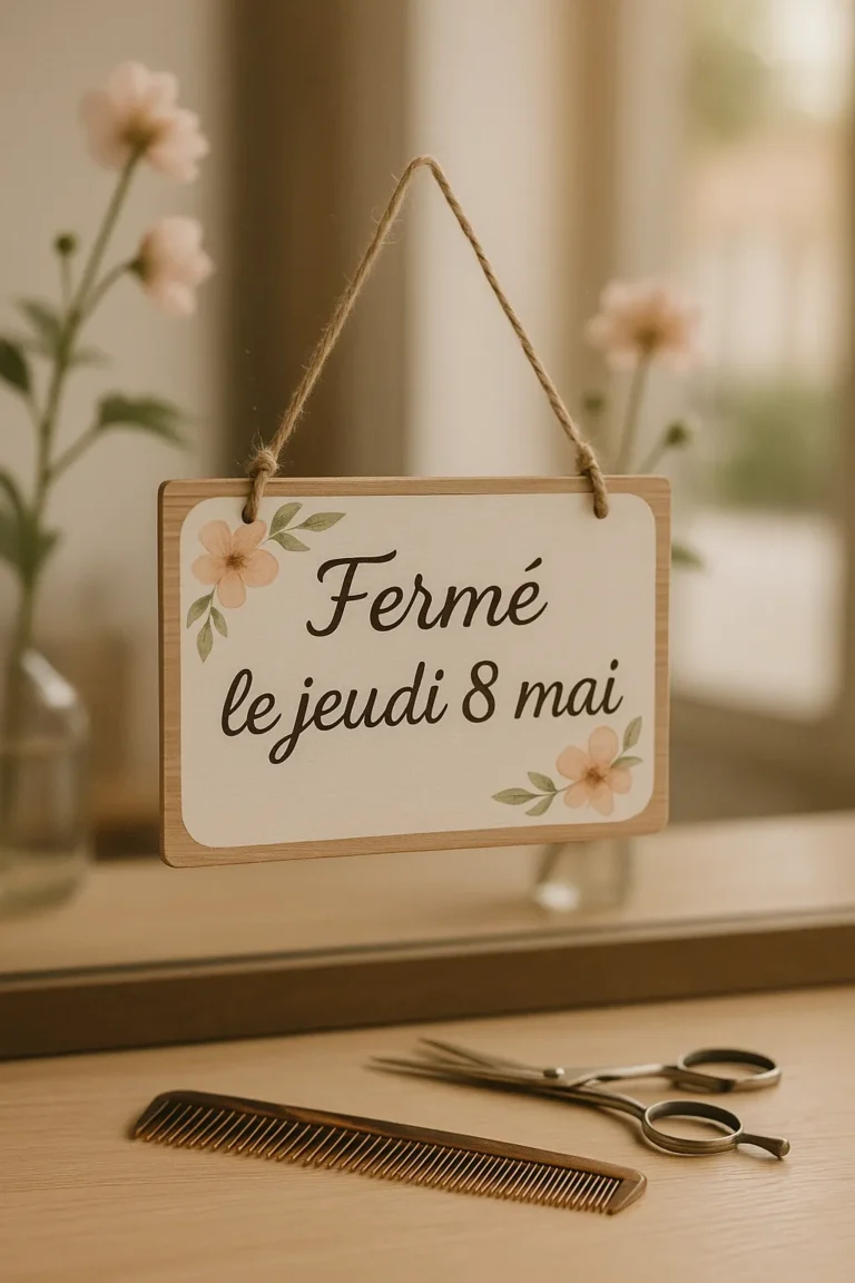 Panneau fermeture jeudi 8 mai